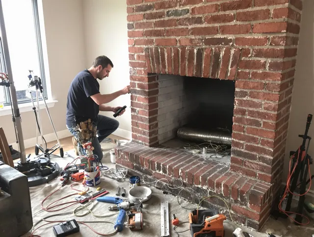 Rosemead Chimney Sweep specialist finalizing chimney liner service in Rosemead, CA