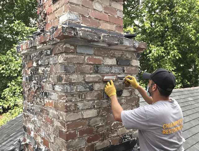 In-progress chimney restoration by Rosemead Chimney Sweep in Rosemead, CA